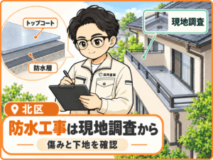 防水工事は現地調査から