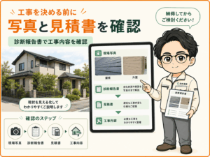 工事を決める前に。写真と見積書を確認