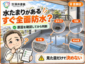 水たまりがある！修繕が必要？